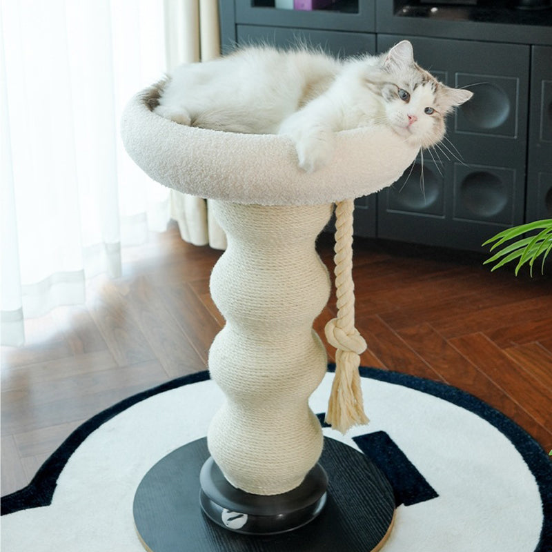 Contemporary Creative Gourd Sisal Rope MDF Scratch-Resistant Space-Saving Cat Tower 2-Tier For Living Room
