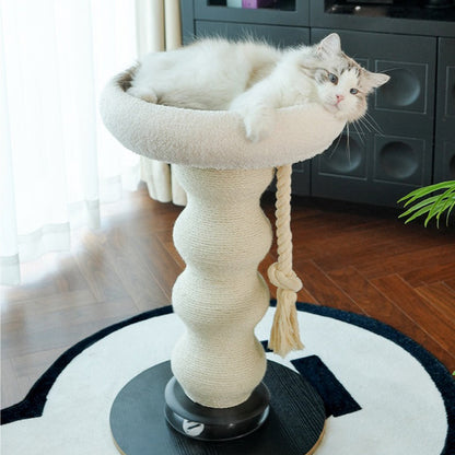 Contemporary Creative Gourd Sisal Rope MDF Scratch-Resistant Space-Saving Cat Tower 2-Tier For Living Room