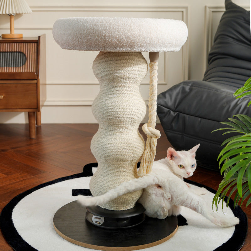 Contemporary Creative Gourd Sisal Rope MDF Scratch-Resistant Space-Saving Cat Tower 2-Tier For Living Room