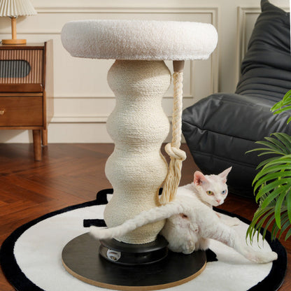 Contemporary Creative Gourd Sisal Rope MDF Scratch-Resistant Space-Saving Cat Tower 2-Tier For Living Room