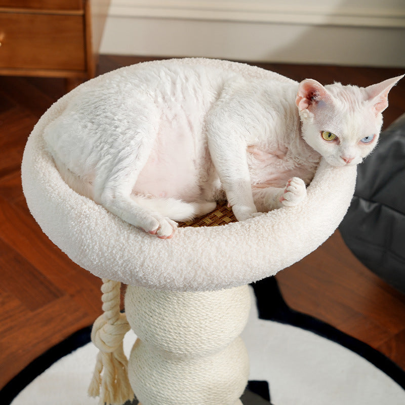 Contemporary Creative Gourd Sisal Rope MDF Scratch-Resistant Space-Saving Cat Tower 2-Tier For Living Room
