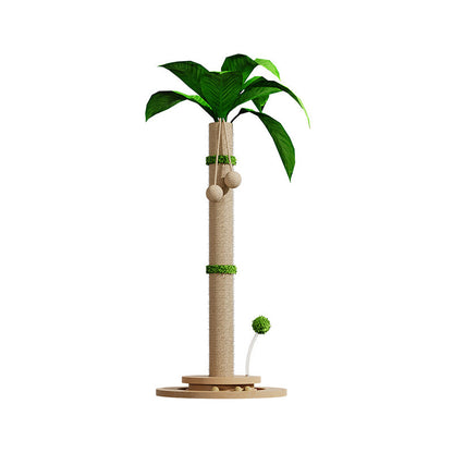 Traditional Rustic Sisal Rope Solid Wood MDF Tree Hard-Wearing Cat Tower 1-Rotating Base For Living Room