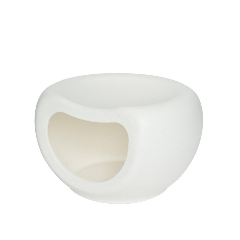 Modern Minimalist Crescent Shape PE Plastic Human-Pet Sharing Washable Cat Bed 1-Hole For Living Room