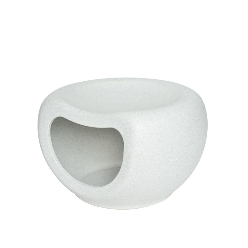 Modern Minimalist Crescent Shape PE Plastic Human-Pet Sharing Washable Cat Bed 1-Hole For Living Room