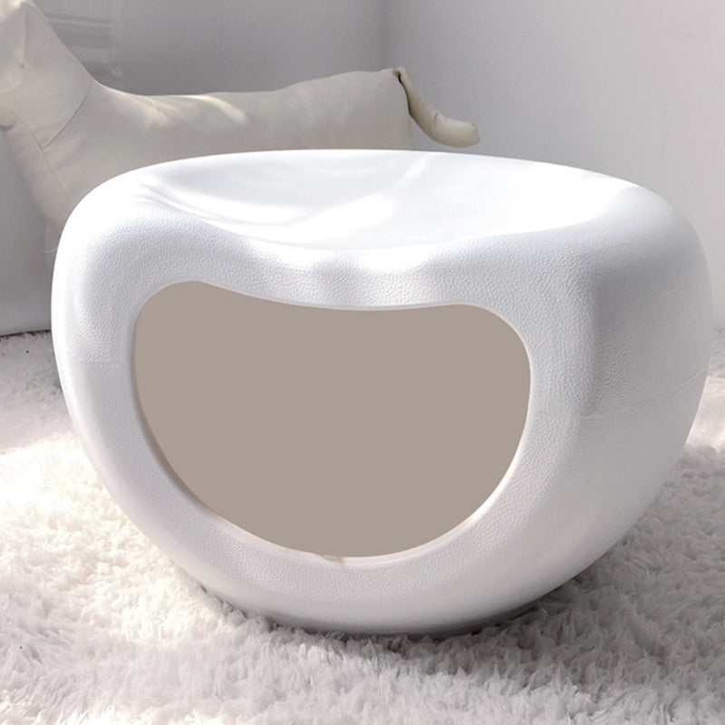 Modern Minimalist Crescent Shape PE Plastic Human-Pet Sharing Washable Cat Bed 1-Hole For Living Room