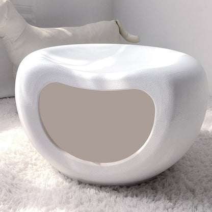 Modern Minimalist Crescent Shape PE Plastic Human-Pet Sharing Washable Cat Bed 1-Hole For Living Room