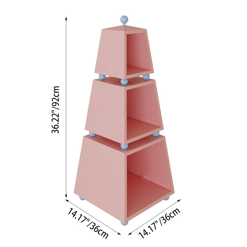 Contemporary Creative Pyramid MDF Dopamine Display Storage Shelf 3-Tier For Study