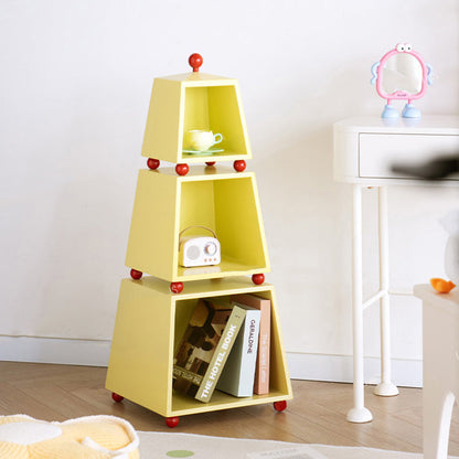 Contemporary Creative Pyramid MDF Dopamine Display Storage Shelf 3-Tier For Study