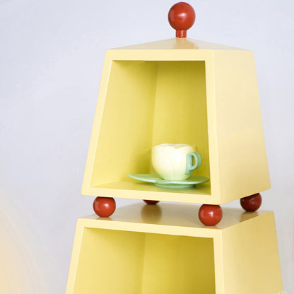 Contemporary Creative Pyramid MDF Dopamine Display Storage Shelf 3-Tier For Study