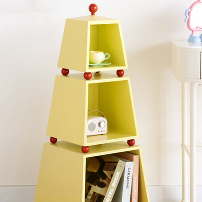 Contemporary Creative Pyramid MDF Dopamine Display Storage Shelf 3-Tier For Study