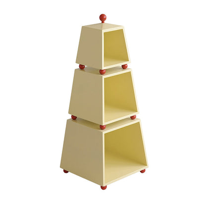 Contemporary Creative Pyramid MDF Dopamine Display Storage Shelf 3-Tier For Study