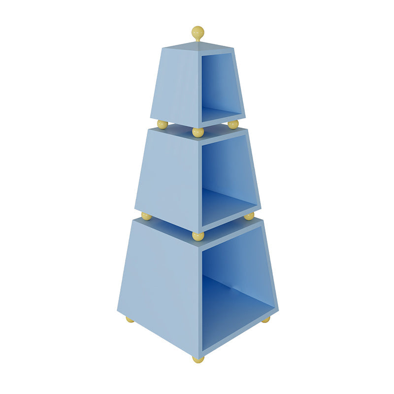 Contemporary Creative Pyramid MDF Dopamine Display Storage Shelf 3-Tier For Study