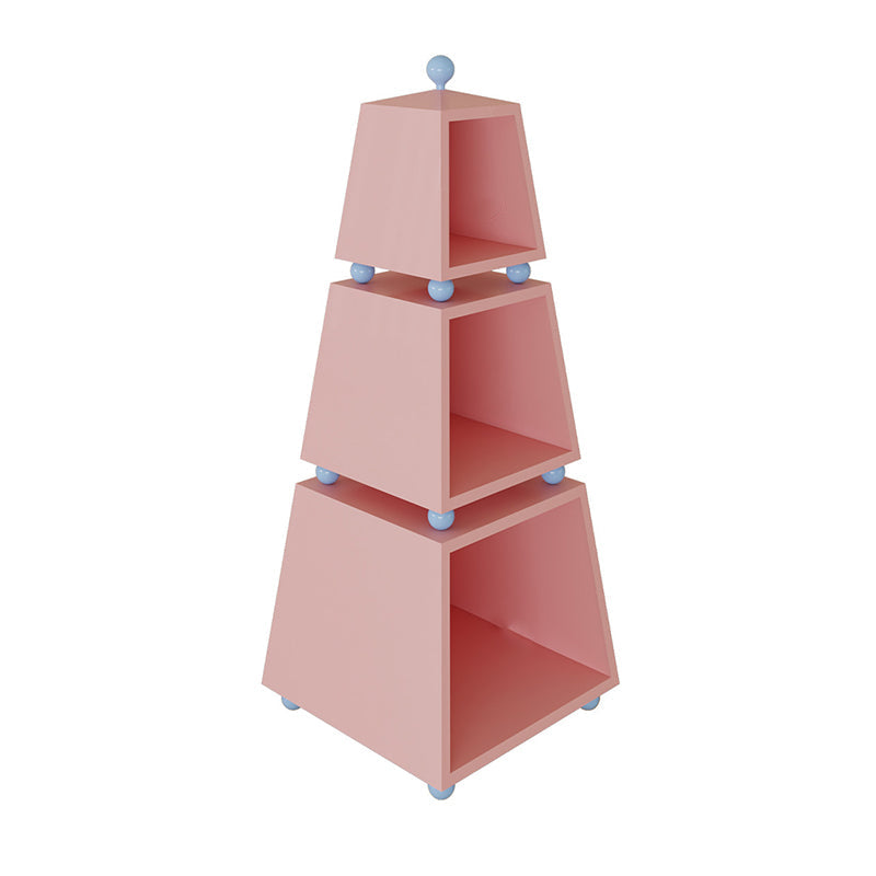 Contemporary Creative Pyramid MDF Dopamine Display Storage Shelf 3-Tier For Study