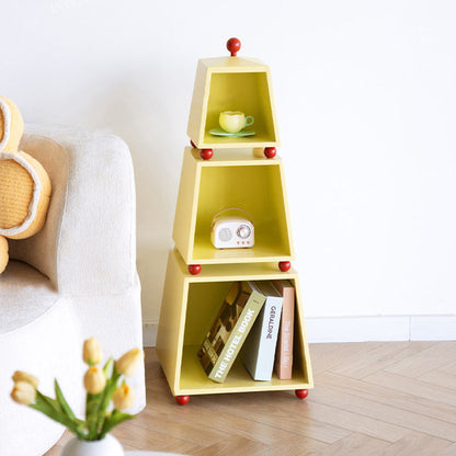 Contemporary Creative Pyramid MDF Dopamine Display Storage Shelf 3-Tier For Study