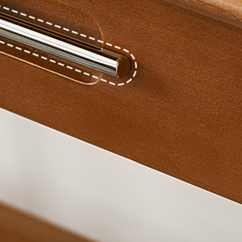 Traditional Vintage Boxwood Solid Wood Multi-Layer Board Stainless Steel Rectangular Desk 1-Drawer For Home Office