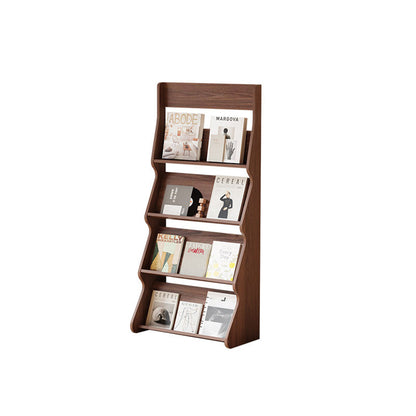 Modern Minimalist Rectangular Arc E1 Eco-Friendly Particle Board Aluminum Alloy Floor-Standing Bookshelf 4-Tier For Study
