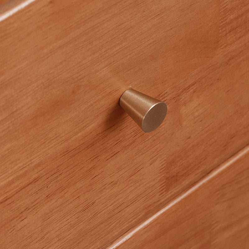Modern Mid-Century Rectangular Rubberwood Pine Wood Space-Saving Corner Storage Cabinet 5-Drawer For Living Room