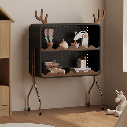 Contemporary Nordic Cartoon Cat Ear & Deer Ear Iron Multi-layer Board Kids Movable Storage Cabinet 2-Tier For Living Room