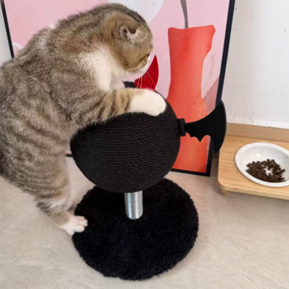 Contemporary Creative Cartoon Devil Bat Hemp Rope Spring-Mounted Cat Scratcher 1-Scratching Post For Living Room