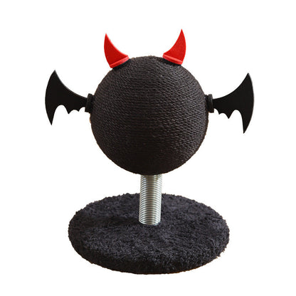 Contemporary Creative Cartoon Devil Bat Hemp Rope Spring-Mounted Cat Scratcher 1-Scratching Post For Living Room