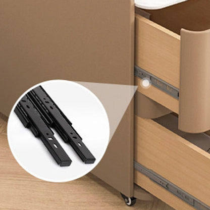 Contemporary Retro Narrow Rectangular Solid Pine Wood Microfiber Leather Side Storage Cabinet 3-Drawer For Living Room