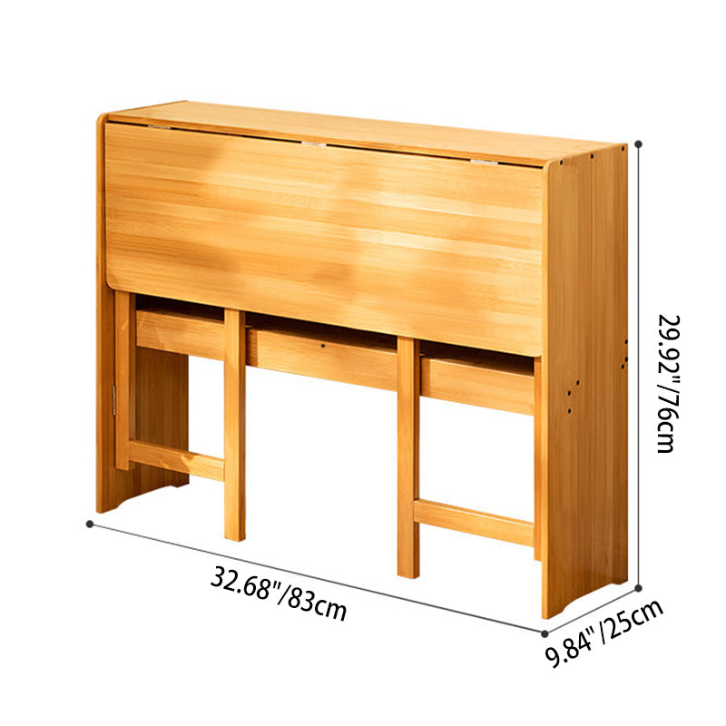 Modern Minimalist Rectangular Nan Bamboo Foldable Desk 2-Layer For Home Office