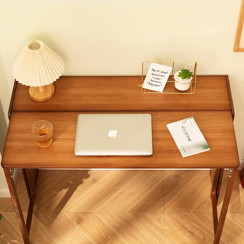 Modern Minimalist Rectangular Nan Bamboo Foldable Desk 2-Layer For Home Office