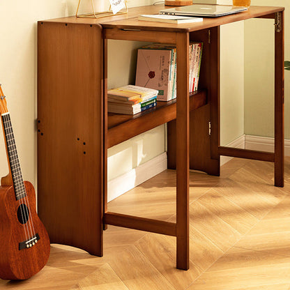 Modern Minimalist Rectangular Nan Bamboo Foldable Desk 2-Layer For Home Office