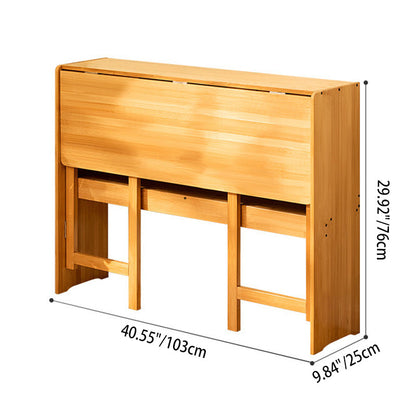 Modern Minimalist Rectangular Nan Bamboo Foldable Desk 2-Layer For Home Office