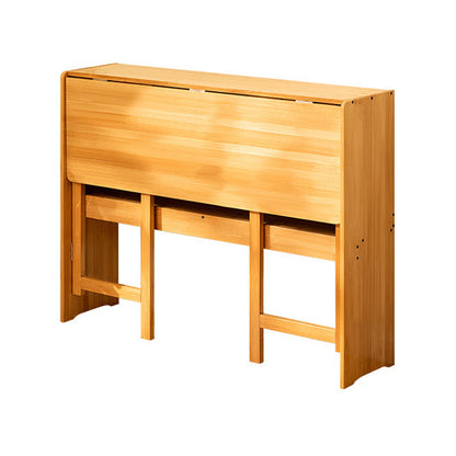 Modern Minimalist Rectangular Nan Bamboo Foldable Desk 2-Layer For Home Office