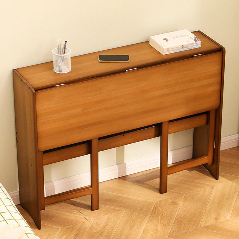 Modern Minimalist Rectangular Nan Bamboo Foldable Desk 2-Layer For Home Office