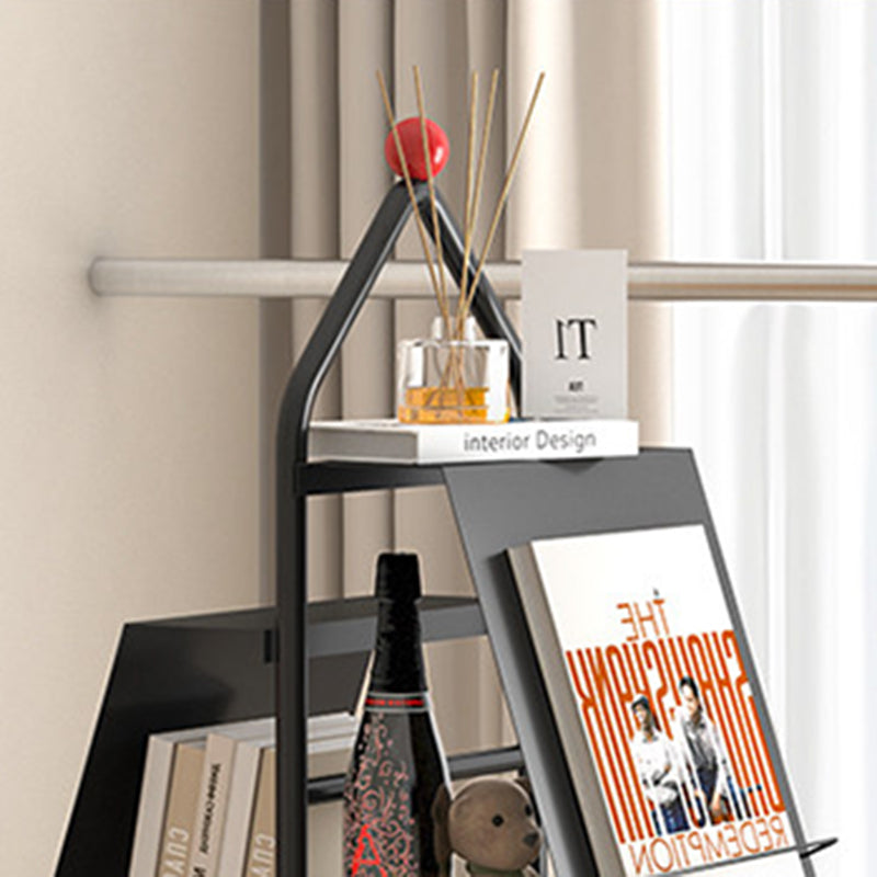 Contemporary Industrial Floor Tree Shape Carbon Steel Rotatable Space-Saving Bookshelf 4-Tier Storage For Living Room & Study