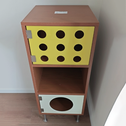 Contemporary Scandinavian Solid Wood Particle Board Stainless Steel Acrylic Rectangular Side Storage Cabinet 3-Cabinet For Living Room