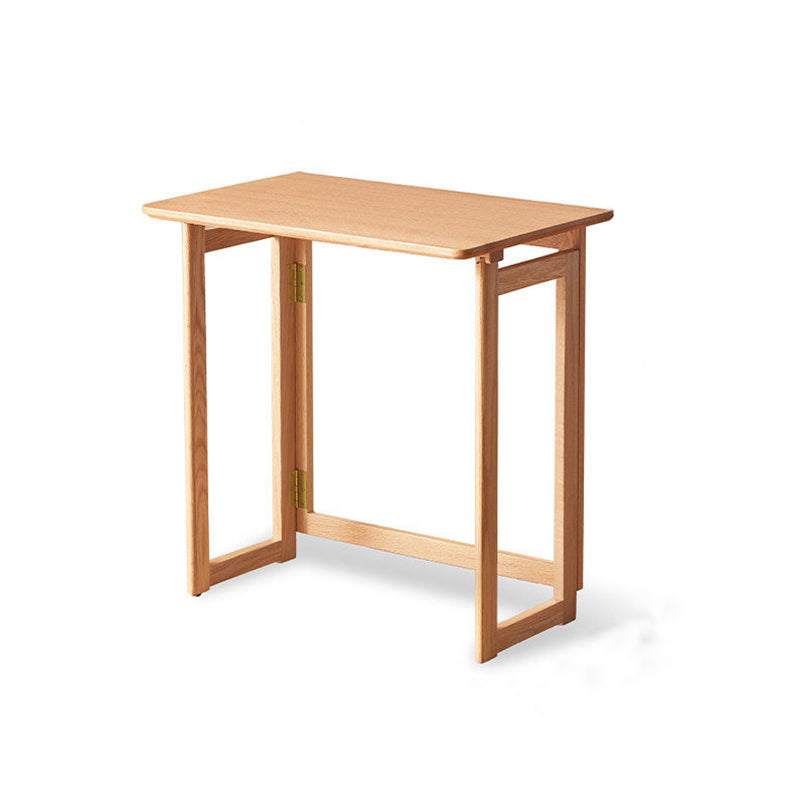 Modern Minimalist Rectangular Red Oak Wood Foldable Desk 1-Tier Storage For Home Office