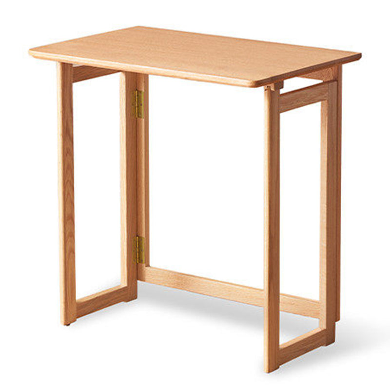 Modern Minimalist Rectangular Red Oak Wood Foldable Desk 1-Tier Storage For Home Office