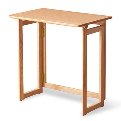 Modern Minimalist Rectangular Red Oak Wood Foldable Desk 1-Tier Storage For Home Office