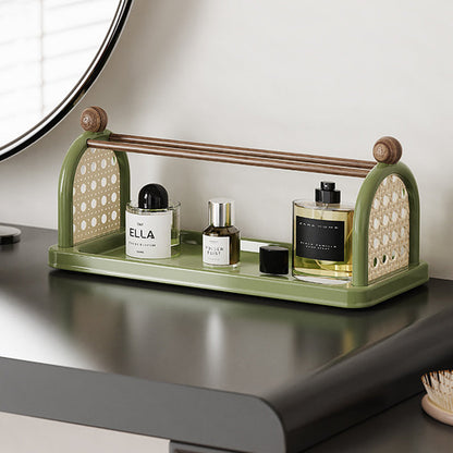 Modern Art Deco Arched Rectangular PP Plastic Wood Dismountable Cup Storage Shelf 2-Tier For Living Room