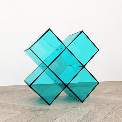 Contemporary Creative Acrylic X-Shaped Bookshelf 5-Storage Compartment For Living Room