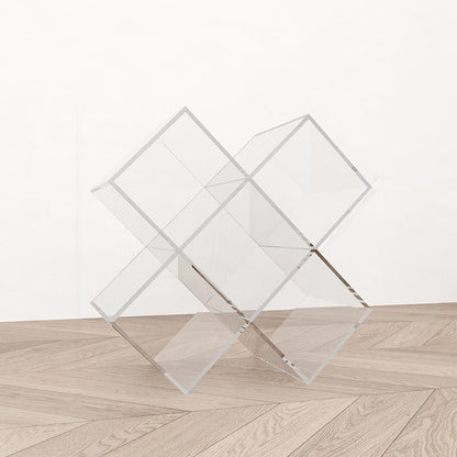 Contemporary Creative Acrylic X-Shaped Bookshelf 5-Storage Compartment For Living Room