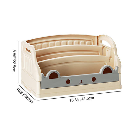 Modern Minimalist Cartoon Cat-Shaped PP & HIPS Foldable Kids Bookshelf 3-Storage For Study