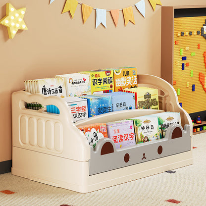 Modern Minimalist Cartoon Cat-Shaped PP & HIPS Foldable Kids Bookshelf 3-Storage For Study