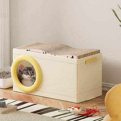 Modern Minimalist Rectangular PP Plastic ABS PET Stackable Floor-standing Storage Cat Bed 1/2-Layer For Living Room