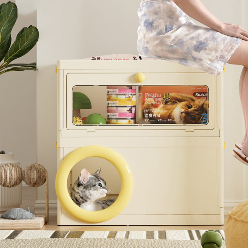 Modern Minimalist Rectangular PP Plastic ABS PET Stackable Floor-standing Storage Cat Bed 1/2-Layer For Living Room