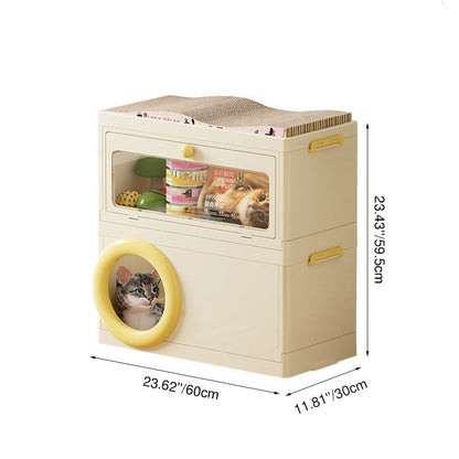 Modern Minimalist Rectangular PP Plastic ABS PET Stackable Floor-standing Storage Cat Bed 1/2-Layer For Living Room