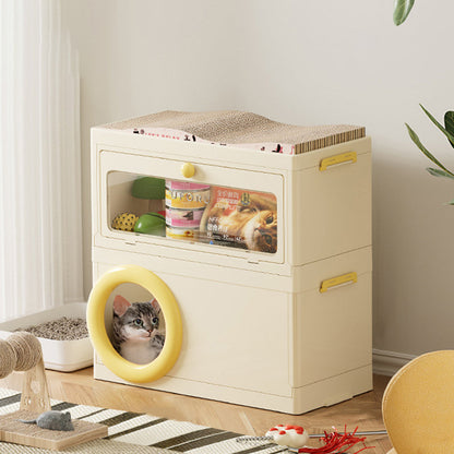 Modern Minimalist Rectangular PP Plastic ABS PET Stackable Floor-standing Storage Cat Bed 1/2-Layer For Living Room