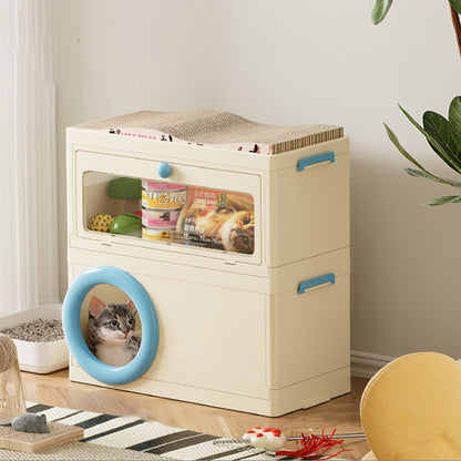 Modern Minimalist Rectangular PP Plastic ABS PET Stackable Floor-standing Storage Cat Bed 1/2-Layer For Living Room