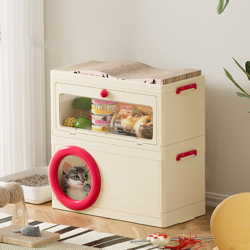 Modern Minimalist Rectangular PP Plastic ABS PET Stackable Floor-standing Storage Cat Bed 1/2-Layer For Living Room