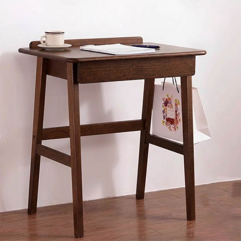Modern Minimalist Rectangular Beech Solid Wood Plywood Rubberwood Desk 1/2-Drawer For Home Office