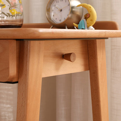 Modern Minimalist Rectangular Beech Solid Wood Plywood Rubberwood Desk 1/2-Drawer For Home Office