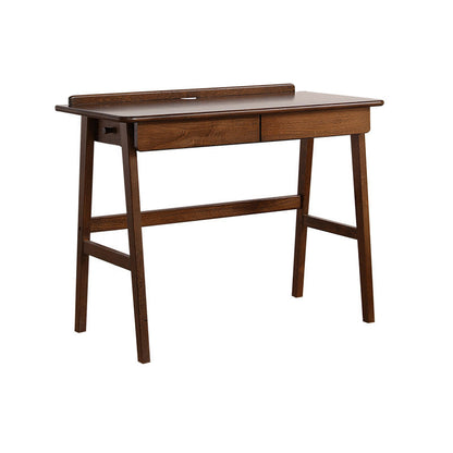 Modern Minimalist Rectangular Beech Solid Wood Plywood Rubberwood Desk 1/2-Drawer For Home Office